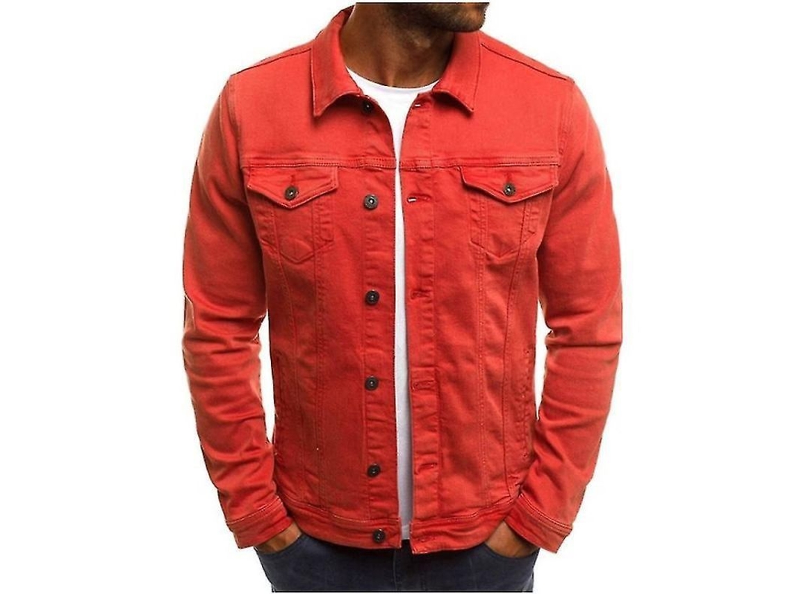 2026 chaqueta de Jeans para Hombre Slim Fit Corta Moda Denim Err Talla Precisa Envío Rápido 2xl Rojo