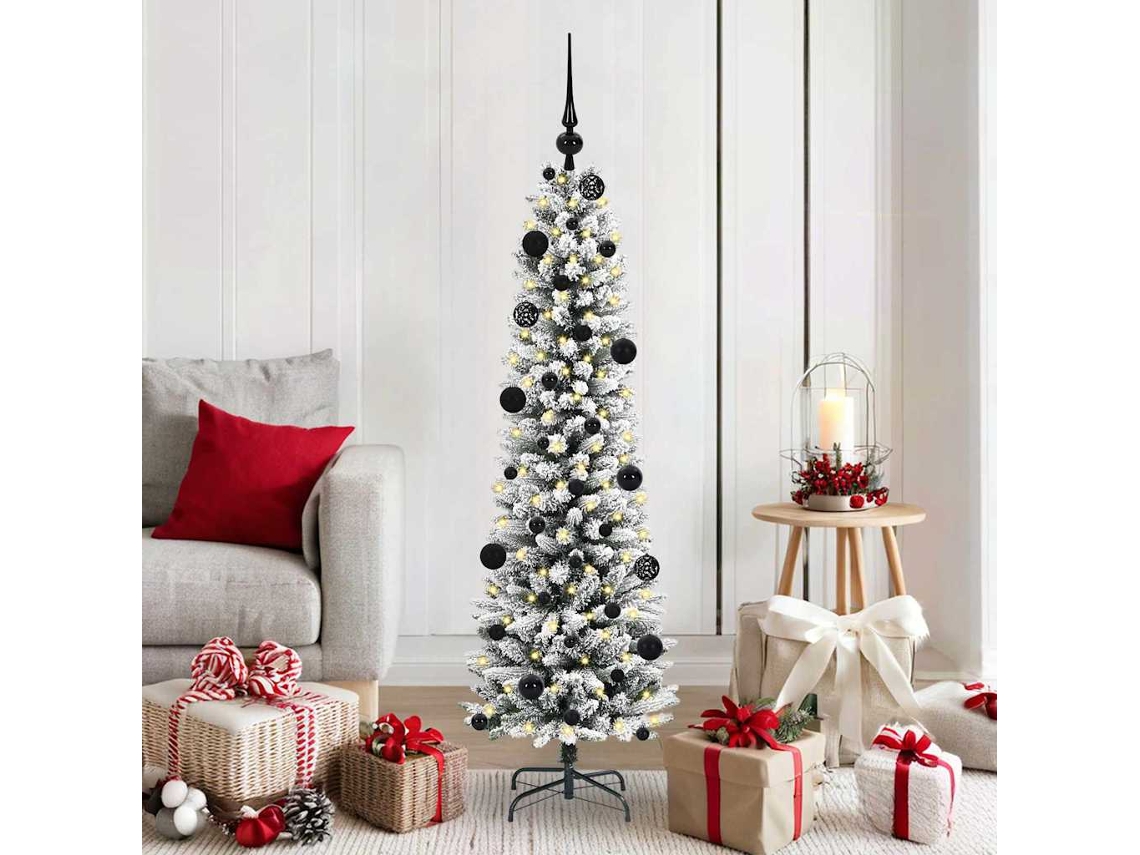 Vidaxl Árvore De Natal Artificial Branco 150 Cm Pvc, Metal E Plástico