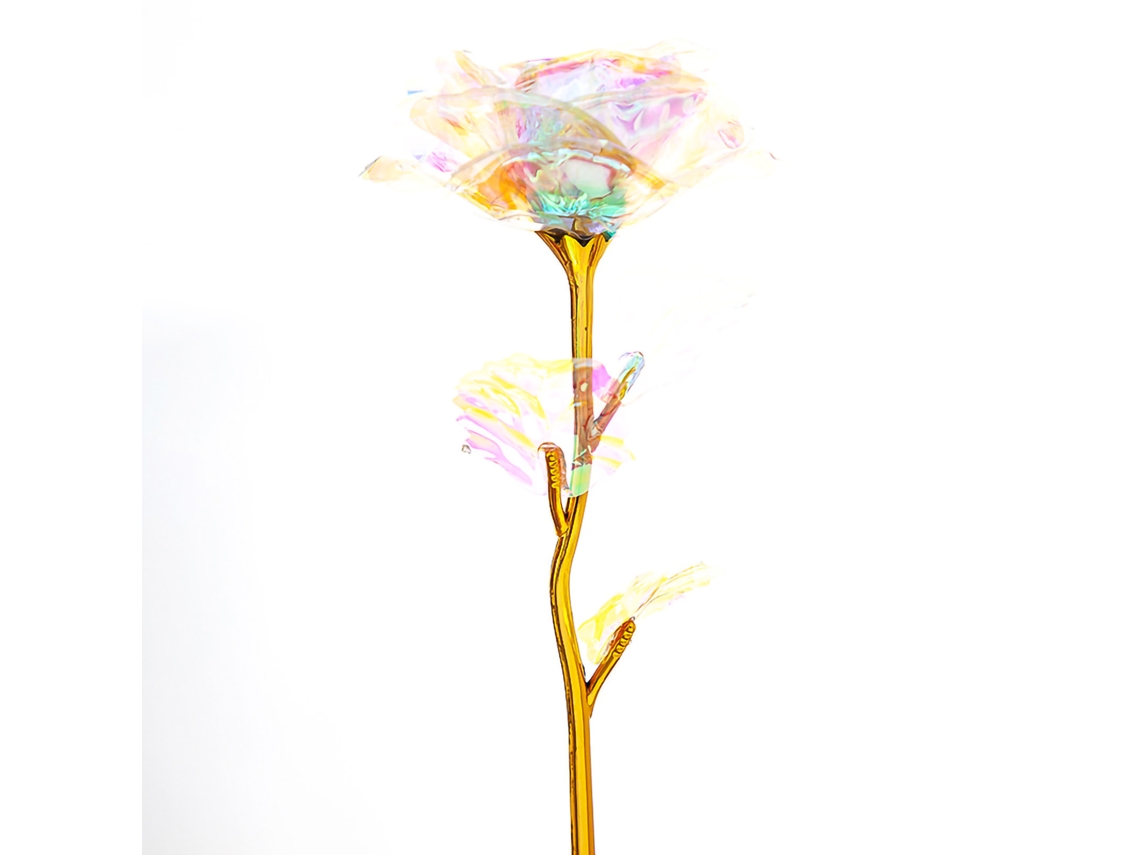 20 Rosas Artificiais Ouro 24k para Festas e Aniversários