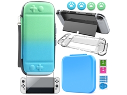 Bolsa De Armazenamento Para Switch Oled, Estojo Rígido Portátil Para Transporte Com Kit De Estojo Para Controle De Jogo, Azul Cuich