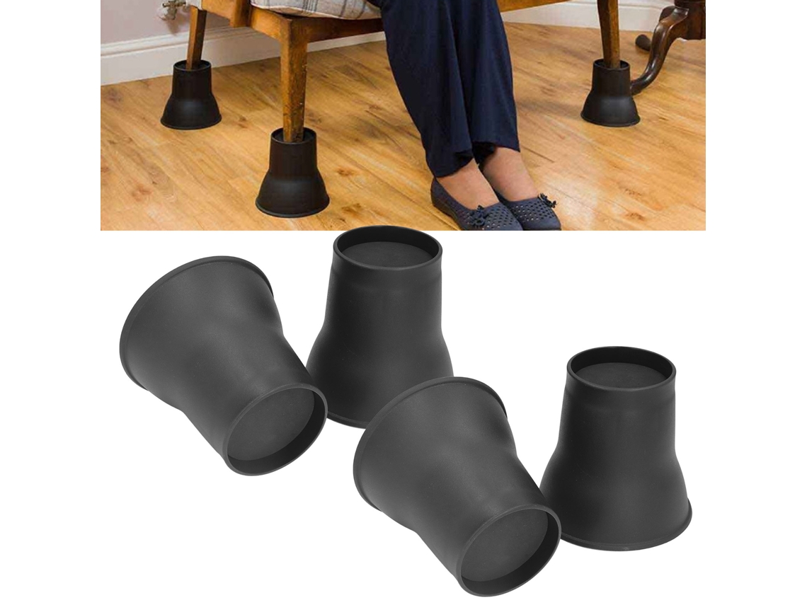4 Peças De Elevadores De Móveis De 6 Polegadas Em Forma De Chifre, Elevadores De Plástico Preto Resistentes Para Sofá Cama Slowmoose