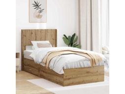 Vidaxl Estrutura De Cama Com Armazenamento E Cabeceira