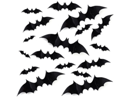 Nova Line adesivos de Morcegos Assustadores 3d em Pvc para Decoração de Halloween, Conjunto de 32 Peças