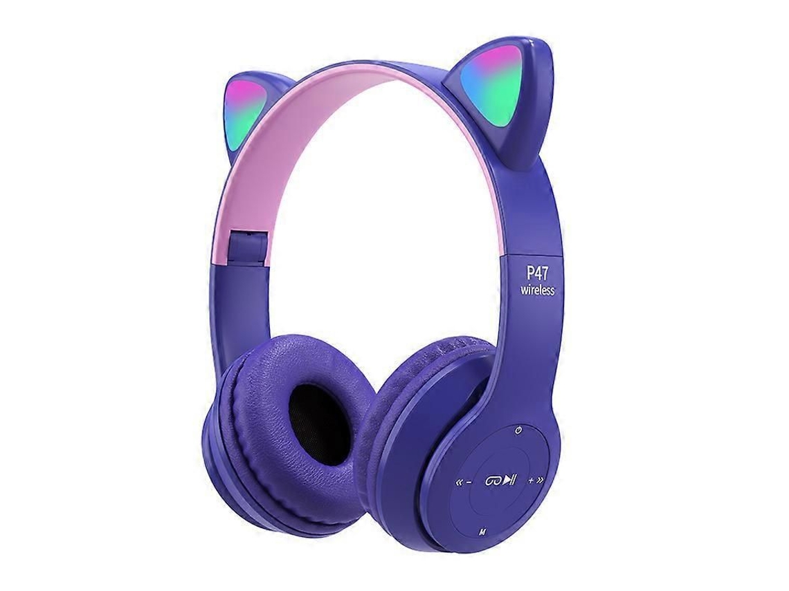 2026 fones de Ouvido Bluetooth Sem Fio com Leds de Orelha de Gato Dobráveis
