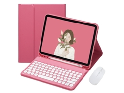 Capa Com Teclado Para Ipad Pro 13 Polegadas, Com Teclado E Mouse Bluetooth Magnético (rose Red) Cuich (2024)