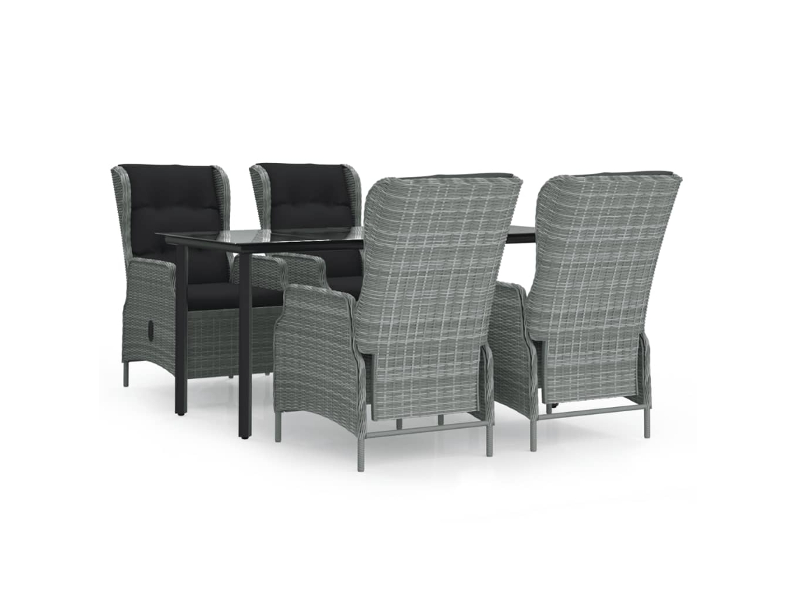 Garden Dining Set, Garden Dining Sets Vidaxl Cinzeto Rattan / Vime (160 Cm Table Length)
