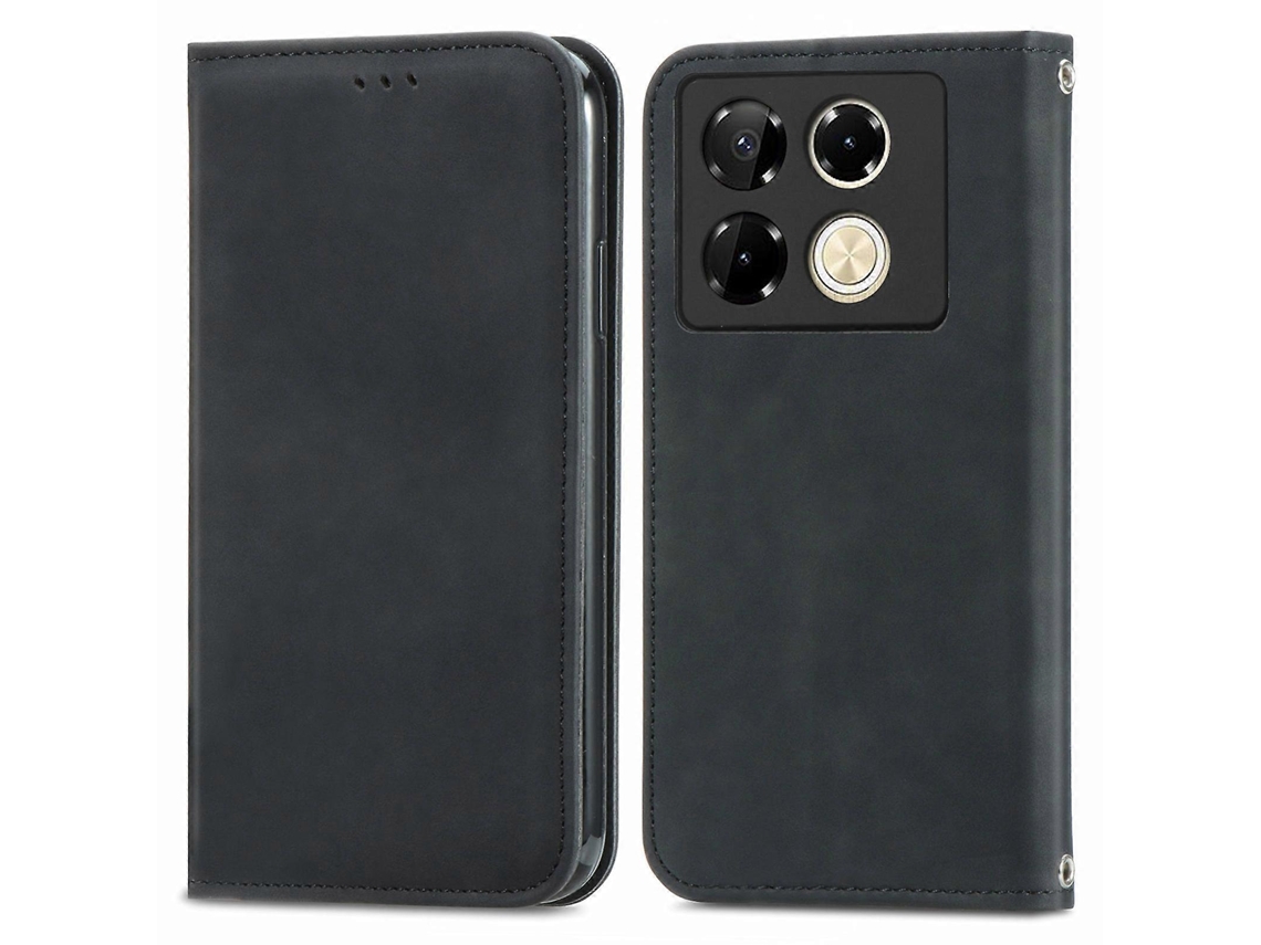 Capa De Celular Flip Magnética Em Couro Sintético Com Toque Retrô Para Infinix Note 40 Pro 4g
