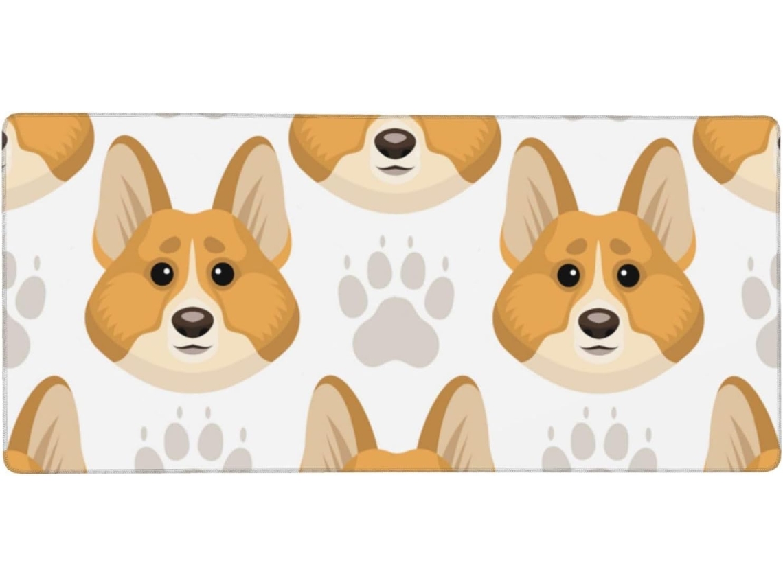 Mousepad Grande para Computador com Estampa de Patinhas Cachorro Fofas e Base Borracha Antiderrapante, 40 X 90