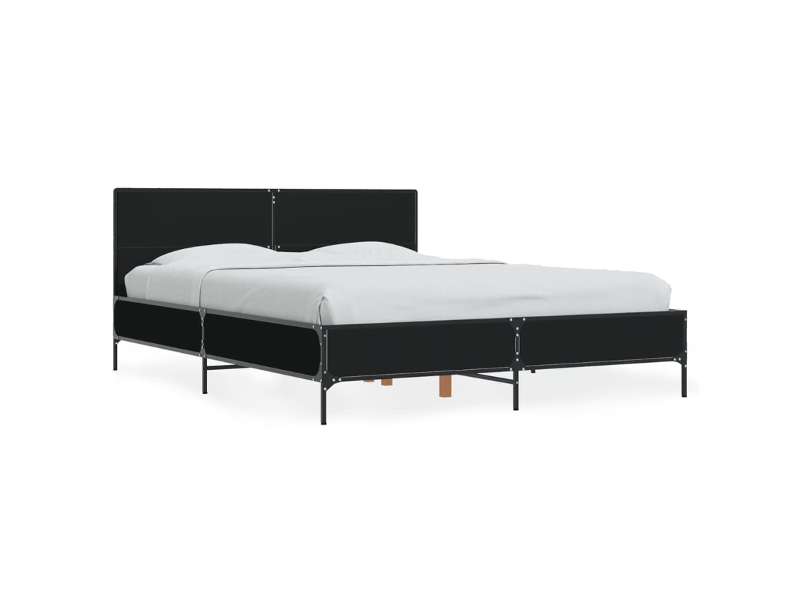 Bed Frame, Bed Frames Vidaxl Preto Madeira Processada (140 X 200 Cm)