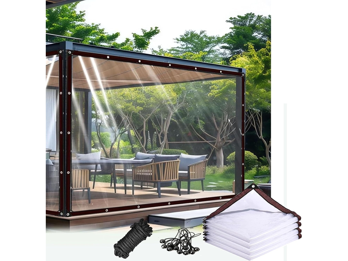 14x29ft Clear Waterproof Tarp Transparent Pe Tarpaulin With Rustproof Grommets, Easy To Install For Outdoor Plants