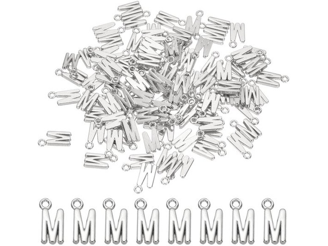 100 Unidades De Penduricalhas, Letras Metálicas, Charme Em Lote, Charmoso Para Fazer Acessórios De Joalharia, Brincos, Colares, Chaveiros, Artesanato,