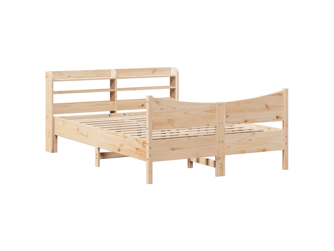 Bed Frame, Bed Frames Vidaxl Marrom Madeira De Pinho (150 X 200 Cm)