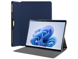 Capa protetora dupla de couro sintético Hengrongshen para Microsoft Surface Pro 11, 10 e 9, proteção total, azul escuro
