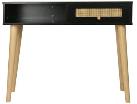 Consola De Cana Marine 100 X 29 X 81 Cm Preto Palozi Home