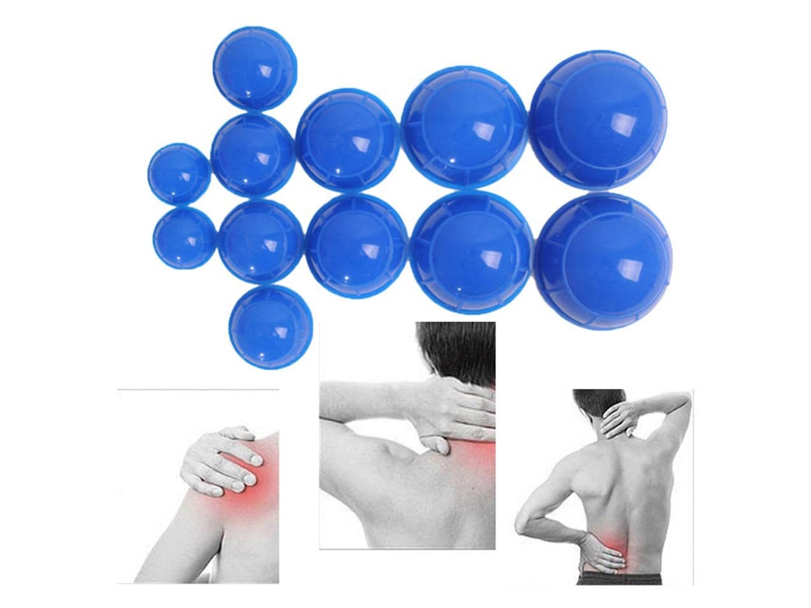 12 Peças Conjunto de Ventosas de Silicone para Acupuntura Conjunto de Terapia de Ventosas para Massagem Alívio Da Dor Relaxamento Muscular JEDBESETZT