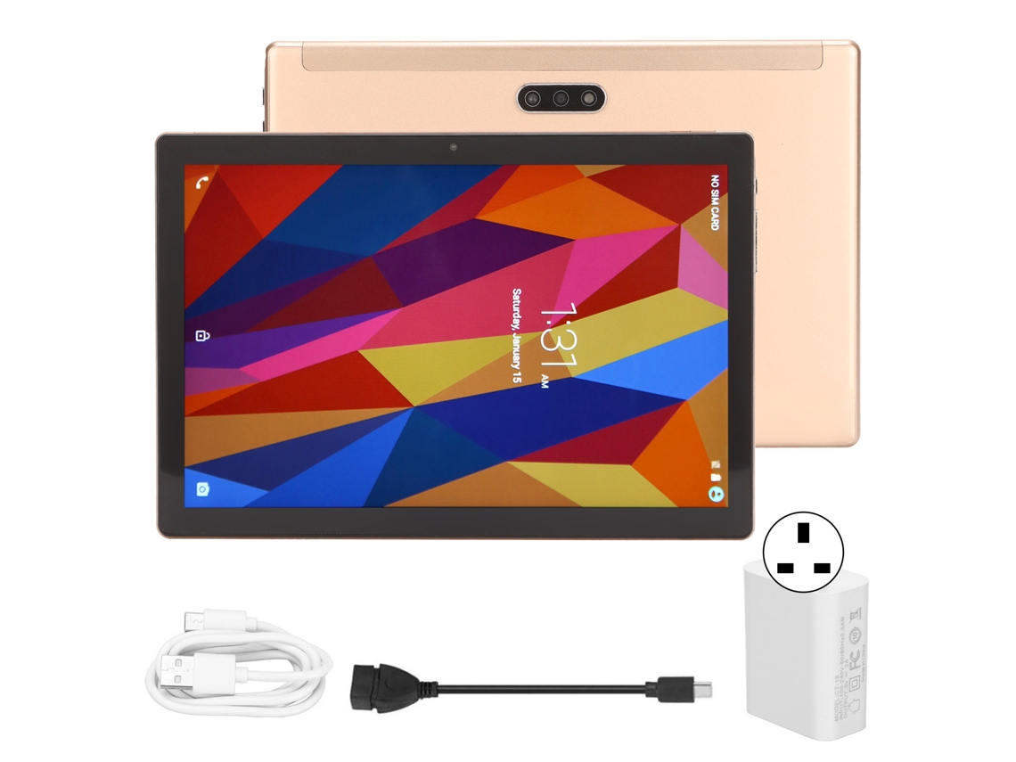 Tablet Hd De 10,1 Polegadas E 128gb Dourado Para Jogos E Leitura Other
