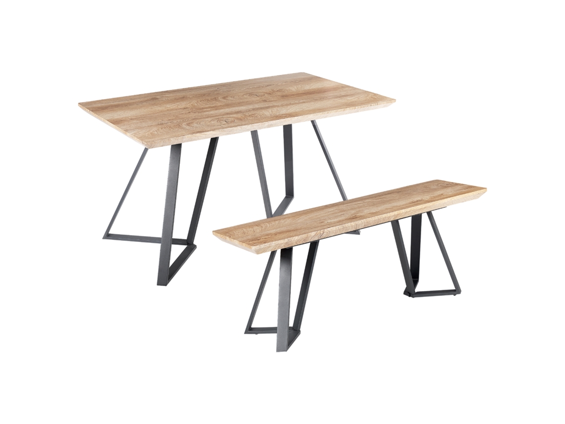 Conjunto de refeição BELIANI Upton de MDF Castanho claro 140x70x86