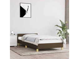 Vidaxl Estrutura De Cama Sem Colchão 80x200 Cm Tecido Castanho-escuro