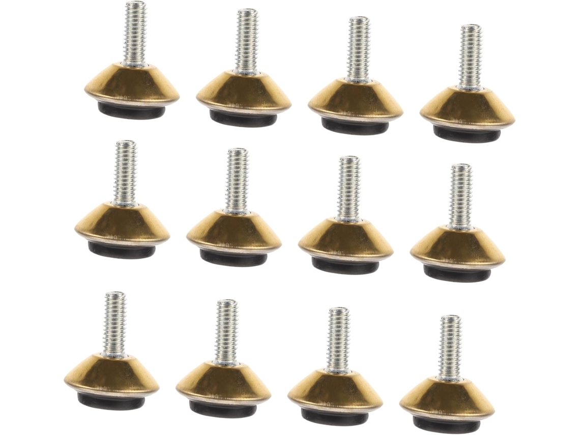 Conjunto De 12-niveladores Móveis Em Metal Dourado, Ajustáveis, Para Pés De Móveis, Deslizadores Resistentes Com
