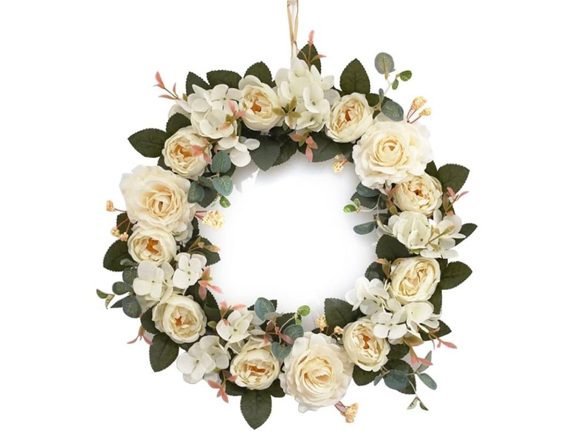 Guirnalda De Rosas Artificiales Para Puerta Frente Casa Decoración Interior Exterior Navidad Pascua