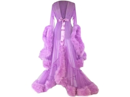 Roupa De Noite Sexy Plus Size Com Recortes Transparentes - Ideal Para Festas E Fotos Íntimas Lavanda