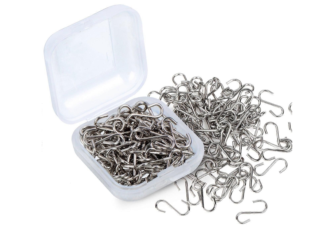 150 Ganchos Mini Em Formato S De 0,55 Polegadas, Com Caixa De Armazenamento, Para Artesanato, Bijuterias E Chaveiros