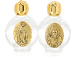 Conjunto 2 Frascos Benta Decorativos Vidro Poção Metal Dourado Antigo Pequenos Recarregáveis Decoração Igreja GOKOCO