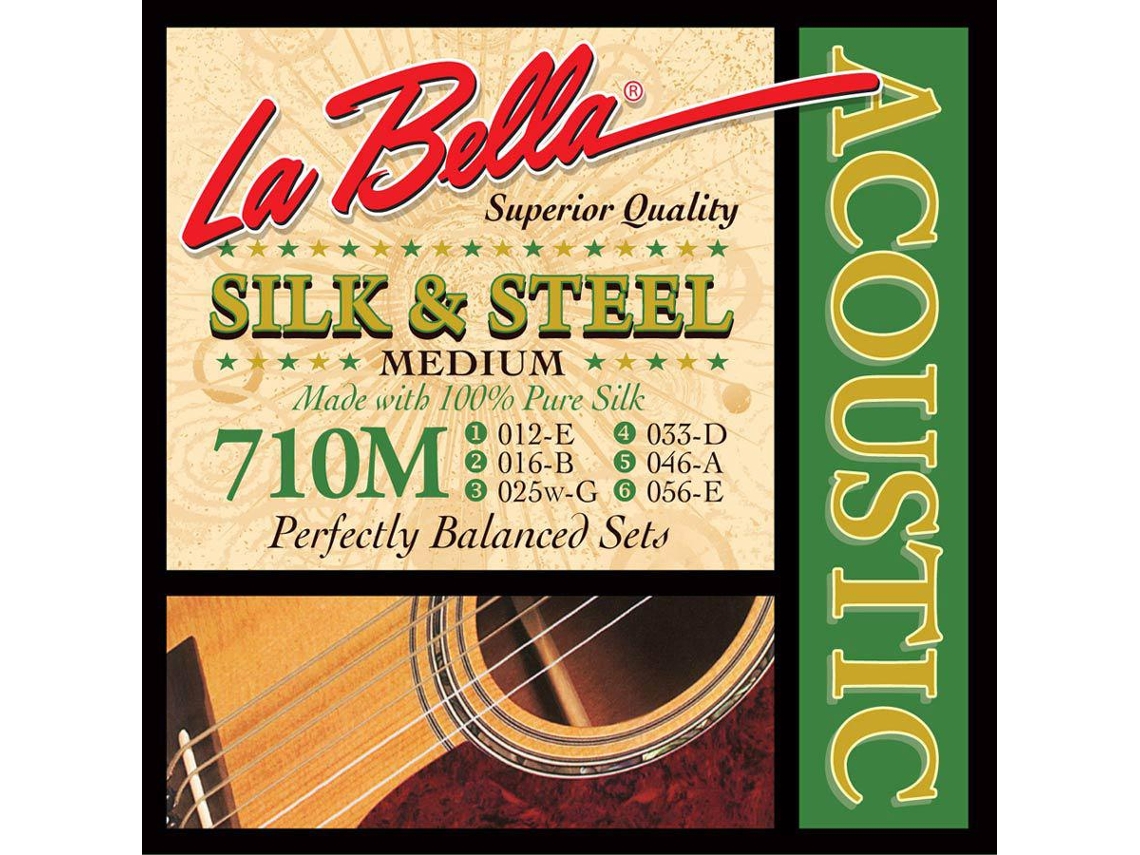 La Bella Conjunto de Cordas Acústico Médio 012016025033046056
