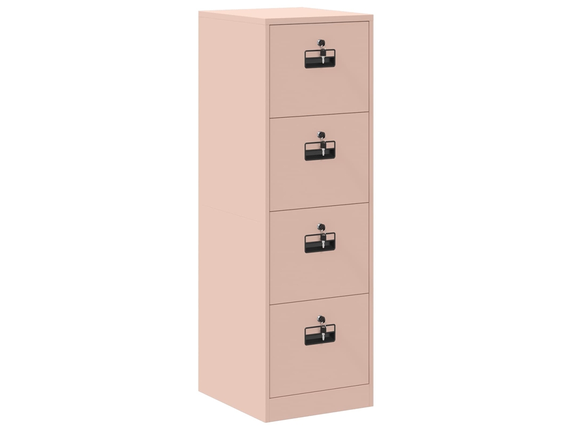 Conjunto 1 Organizador De Escritório Vidaxl Rosa Metal (44 X 50 X 139 Cm)