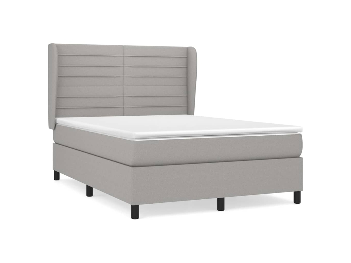 Box Spring Bed, Box Spring Beds Vidaxl Cinzeto Tecido (140 X 200 Cm)
