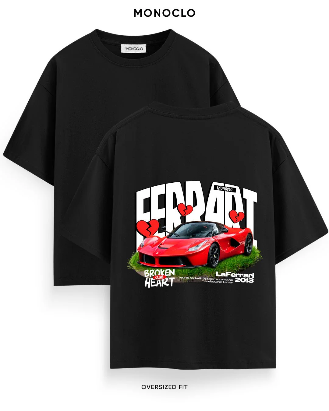 T-shirt Rockinstone Monoclo Laferrari Broken Heart (m)
