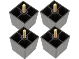 Uonlytech Conjunto De 4 Pés Quadrados Plástico Para Móveis, Pés Para Sofá, Pés De Substituição Resistentes Para Mesas E