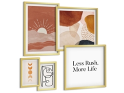 Conjunto De Pinturas Gráficos Abstratos Estilosos Sol Espelharte (5 Peças)