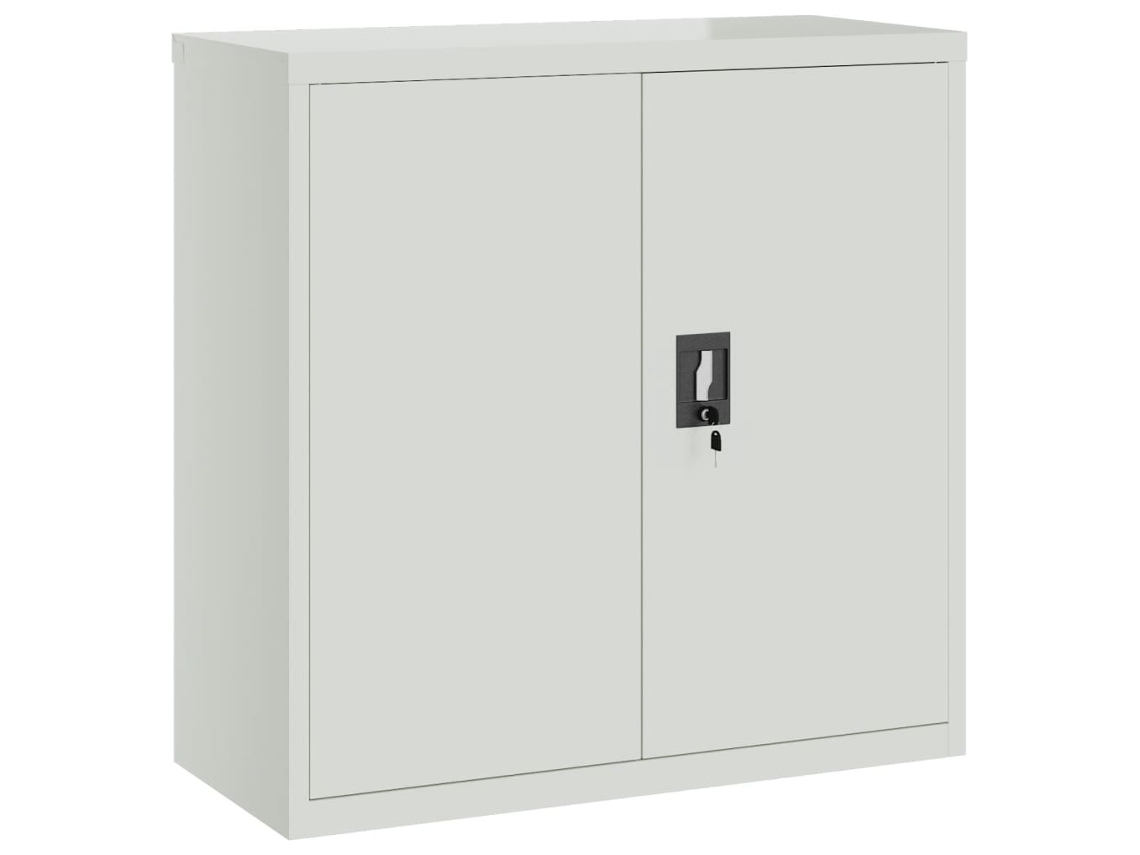 Armário de Secretária com 2 Portas 90 Cm Aço Cinzento MAISON EXCLUSIVE