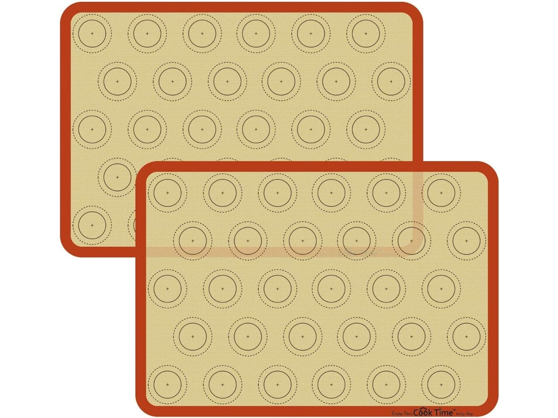 Conjunto De 2 Tapetes De Silicone Antiaderentes Para Assar, 5 Cm, Cor Vermelho, Reutilizável, Para Pão, Pizza, Bolos E Massas No Forno
