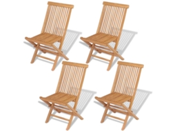 Conjunto de Cadeiras Jardim Dobráveis 4 Peças Madeira Teca Maciça MAISON EXCLUSIVE