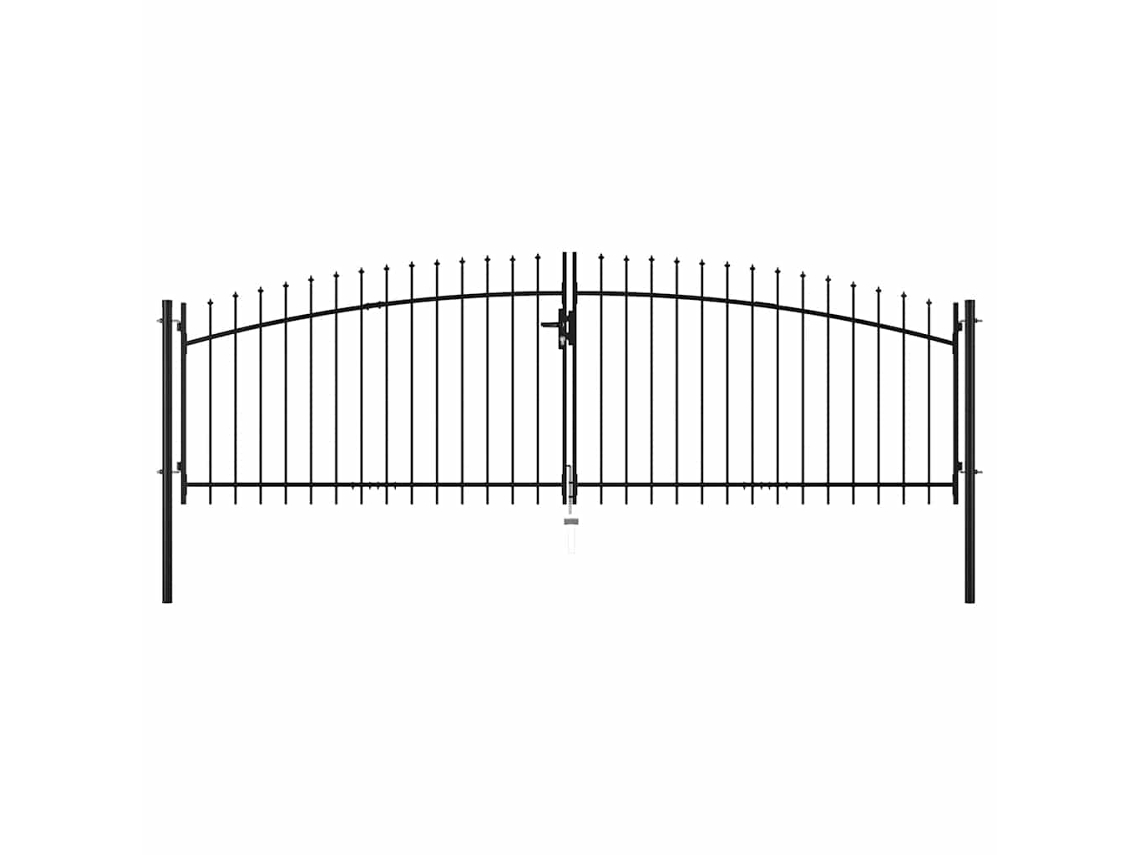 Maison Exclusive - Portão De Cerca De Porta Dupla Woerden Com Topo Em Forma De Lança 400x174,5 Cm