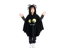 Fato de Aranha Negra ou poncho com capuz para bebé e criança