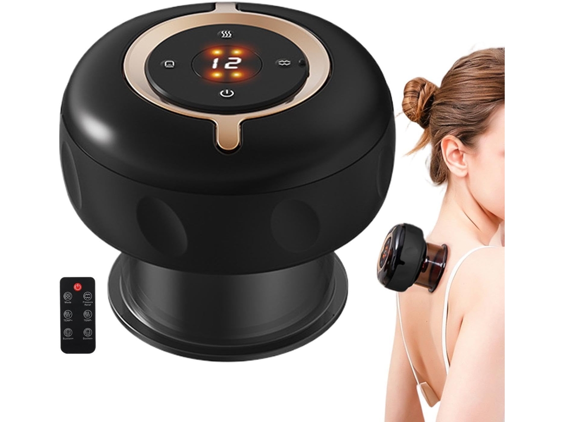 Massageador Elétrico Com Ventosas, 12 Níveis De Ajuste Vácuo