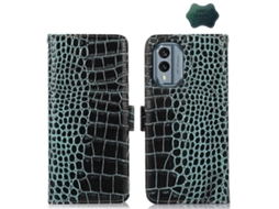 Capa De Celular Em Couro De Crocodilo Com Camada Superior De Couro Bovino Para Nokia X30 5g