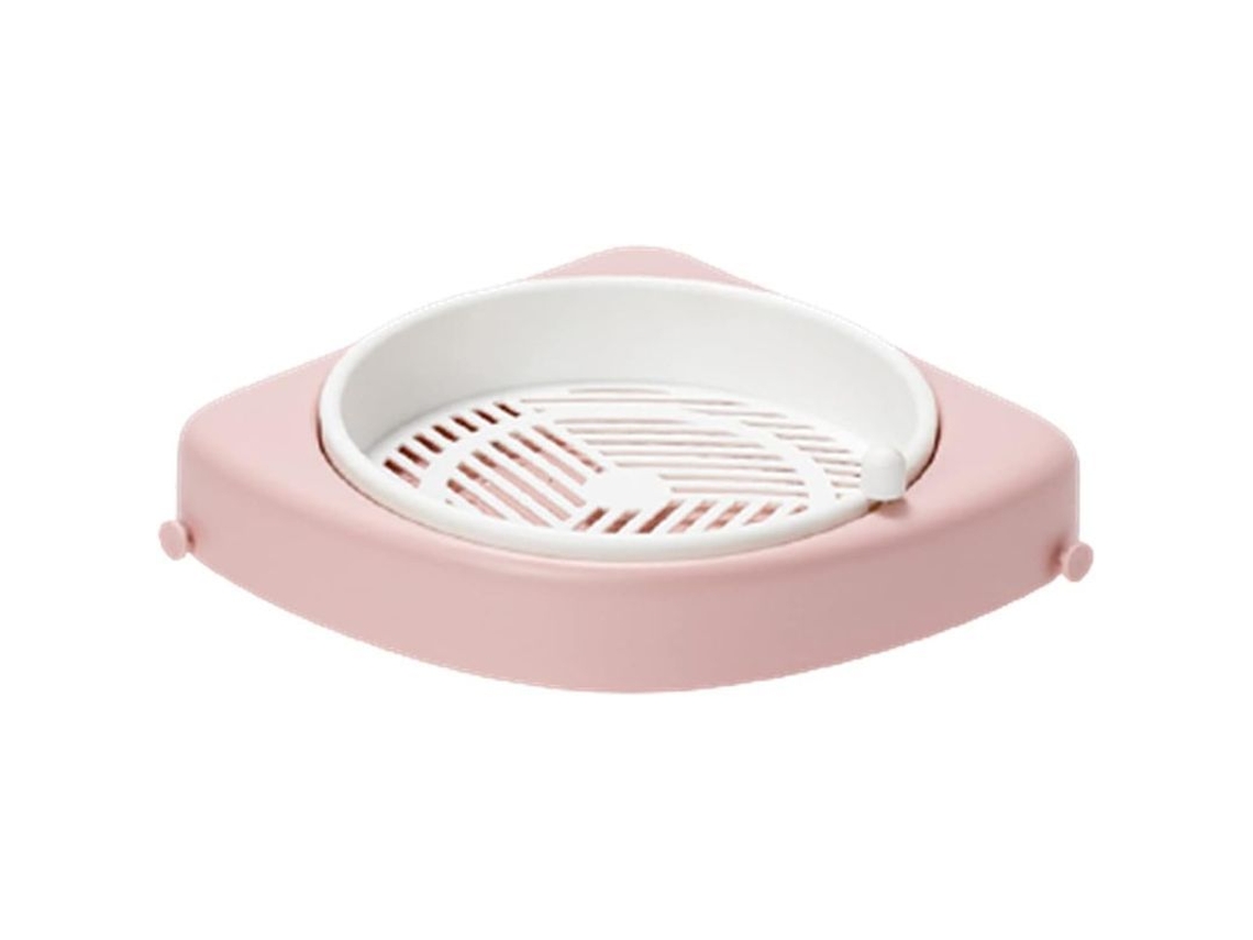 Prateleira giratória para banheiro, sem necessidade de furar, para pendurar na parede, armazenamento multiuso, produtos de higiene, canto, PP rosa