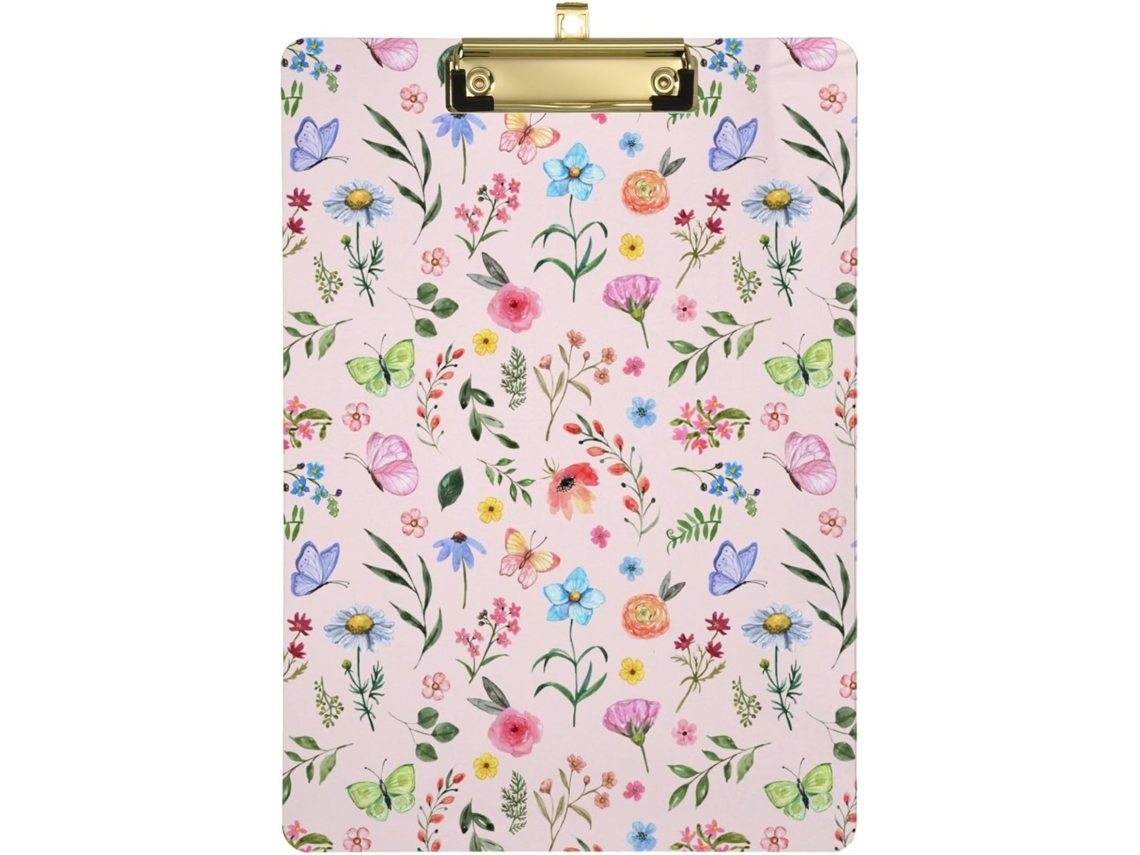 Aquarela Com Flores Botânicas, Mapas, Prancheta, Placa Rígida, Prancheta