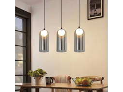 Nettlife Candeeiro Suspenso Vintage Para Mesa De Jantar, Cinza Fumê G9, Oval Com Altura Ajustável, 40 W, 2,5 Cm, Em Vidro, Para Uso Diário