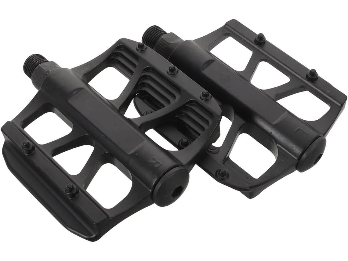 Par de pedais de plástico preto para bicicleta de montanha, plataforma