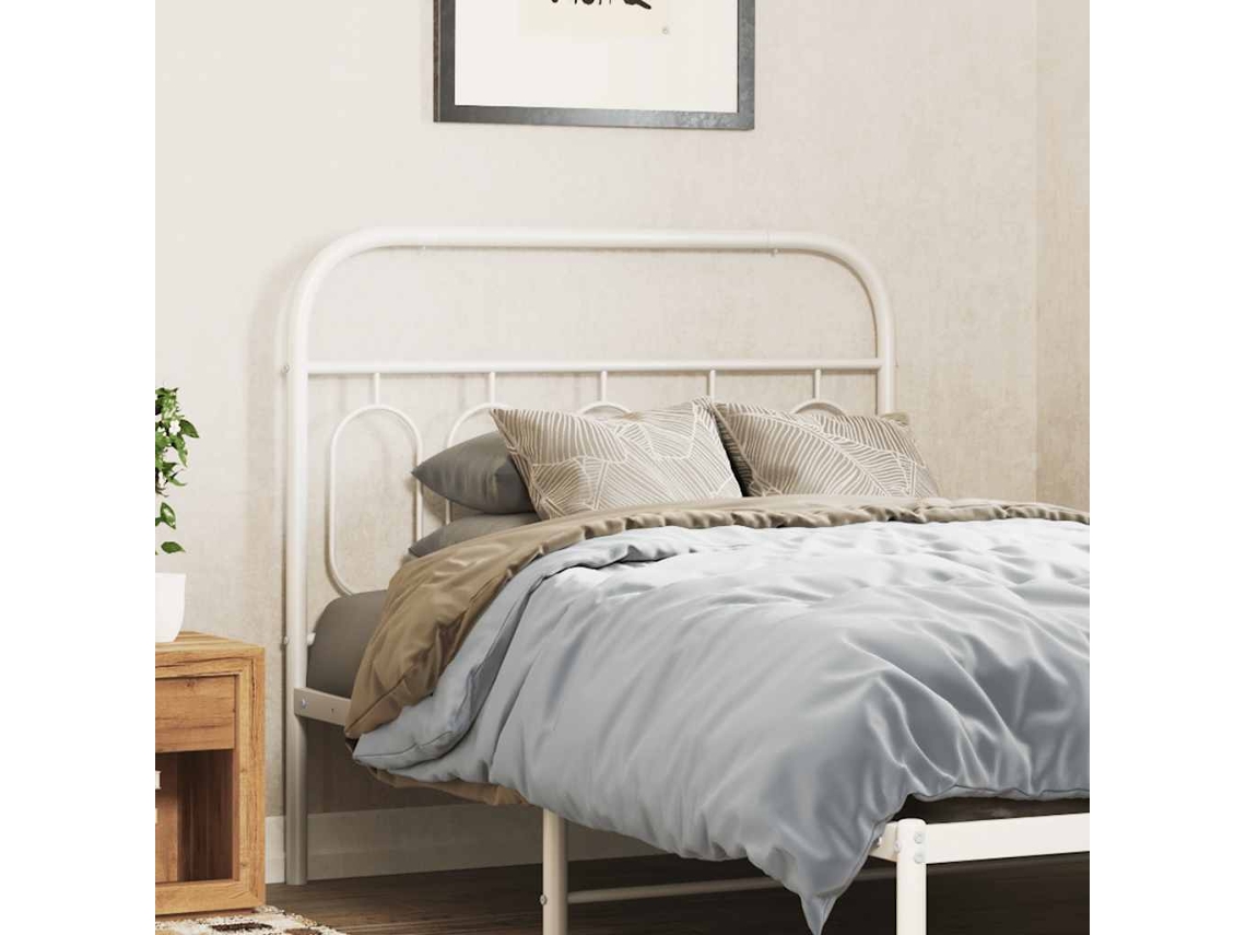 Vidaxl Cabeceira De Substituição 100 Cm Metal Branco