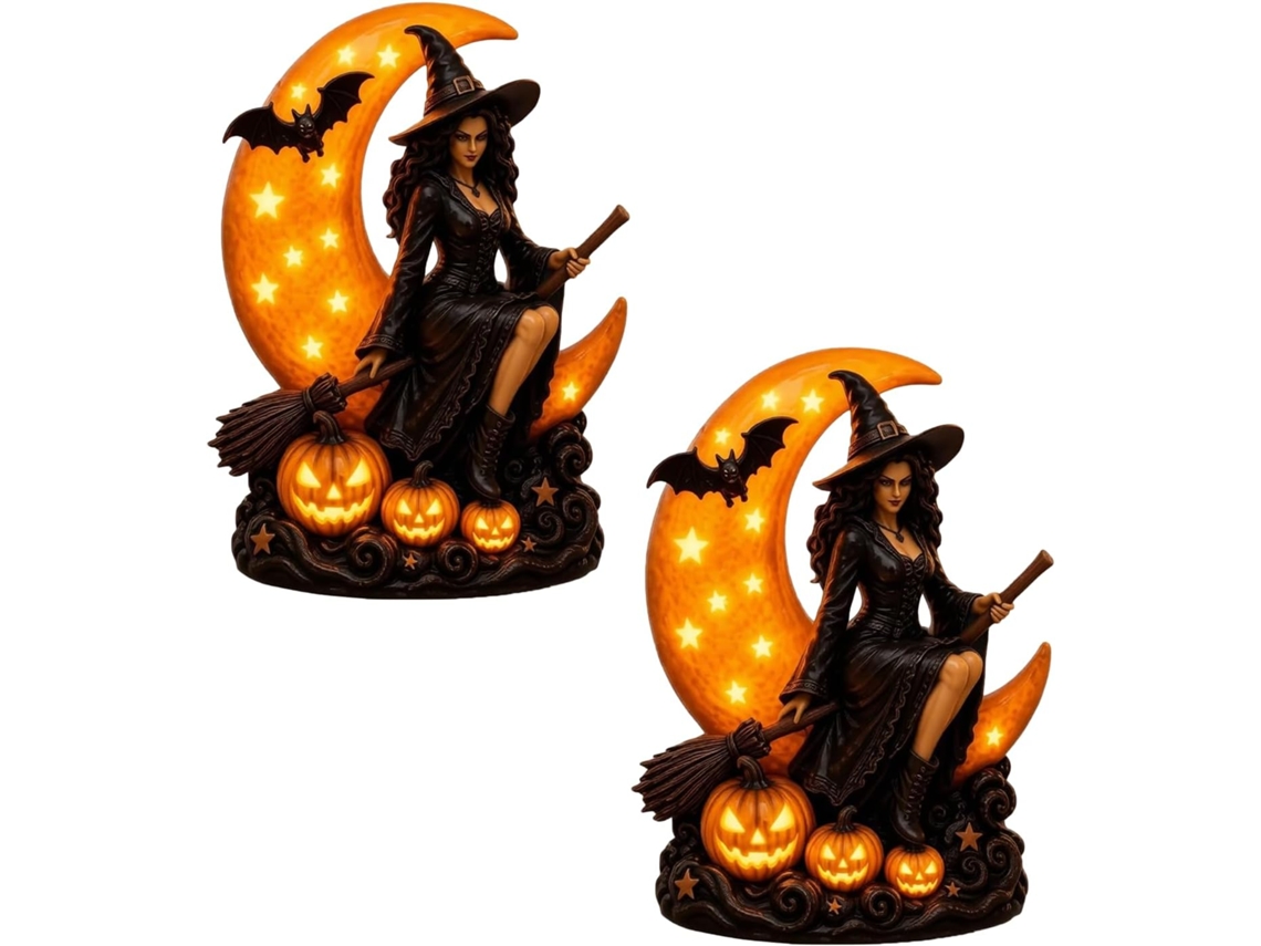 Iluminação de Halloween – Abajur Bruxa Assustadora Gótica, Mesa Em