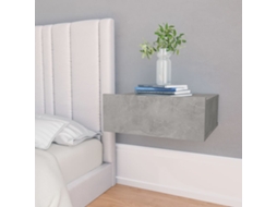 Mesa de cabeceira suspensa 40x30x15cm contrapl. cinzento cimento