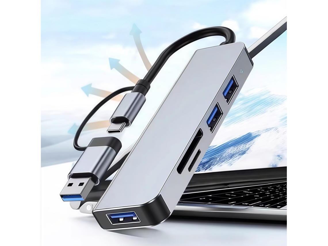 Lurelia Hub Usb-c 5 Em 1 Para Telemóvel E Tablet