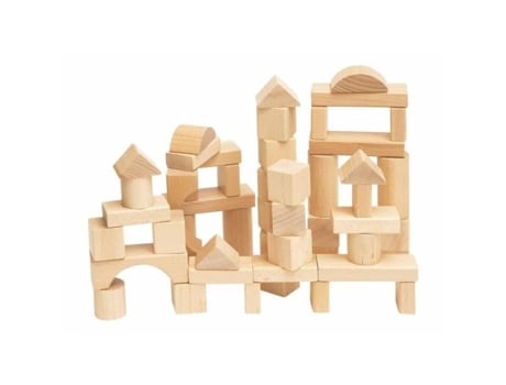 Woody 50 Jogo De Construção Em Madeira Woody Natural Para Crianças A Partir De 3 Anos Woody