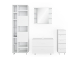 Conjunto De Móveis Para Banheiro Ilias, 4 Peças, Branco, Vicco